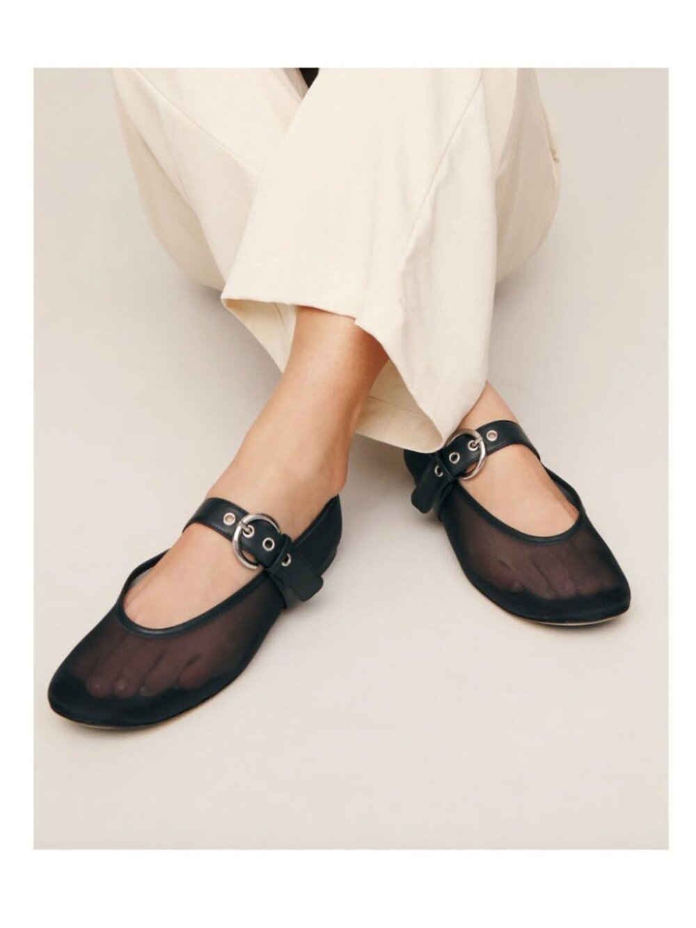 Reformation Bethany Mesh Ballet Flats Sz 10.5